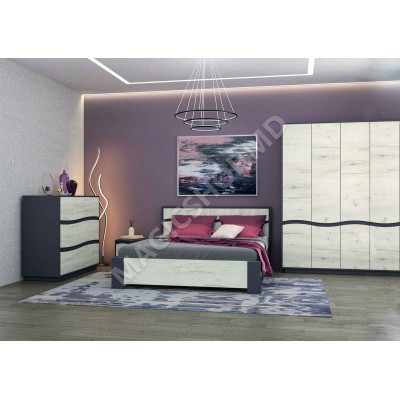 Noptiera Yasen Geneva 1S grafit Gri/Stejar Kraft Alb