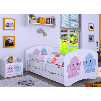 Кровать детская Happy Elephants L04 с ящиком 80х160