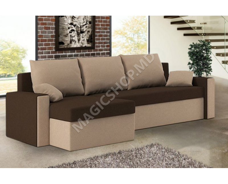 Диван угловой Magnifico Zeus Foam Mikro 20/Mikro 05 (Brown/Cappuccino)