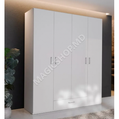 Dulap Fortuna Econobox 159x190 White/Puccini Oak