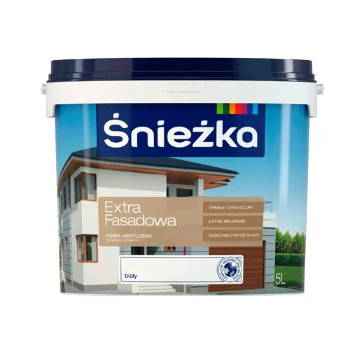 Vopsea acrilica pentru fatade EXTRA FASADOWA Sniezka, mat, alba 5 l