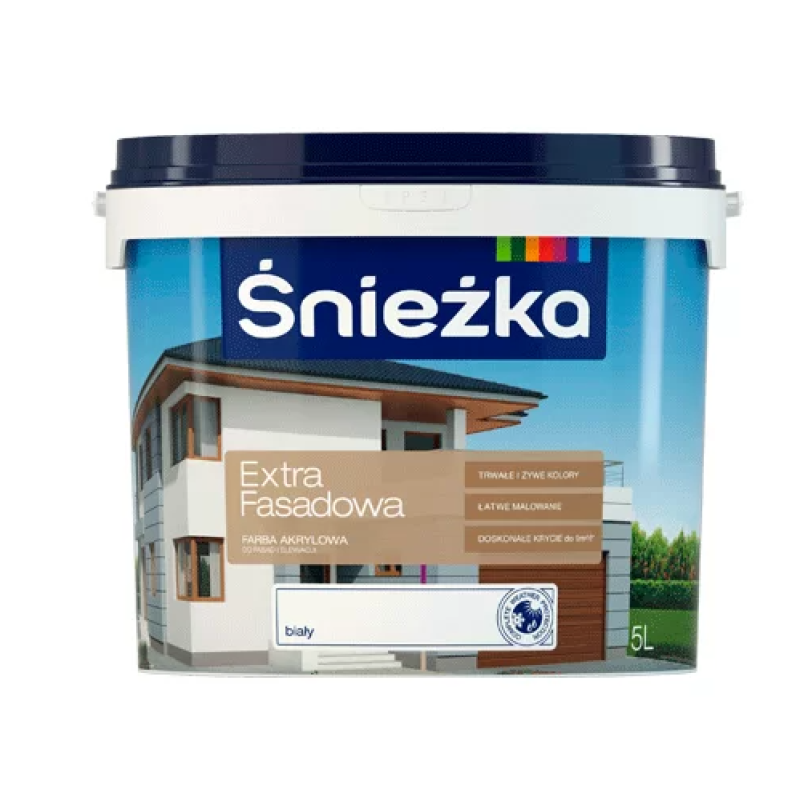 Vopsea acrilica pentru fatade EXTRA FASADOWA Sniezka, mat, alba 5 l