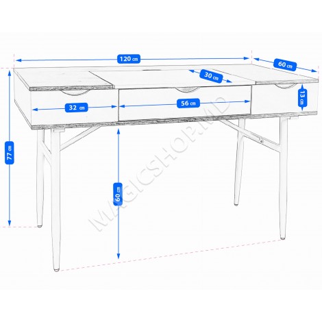 Masa de birou Jumi cu un sertar 120 cm