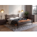 Pat din lemn natural MaxDiMob Krono 140x200 cm (alb; venge)