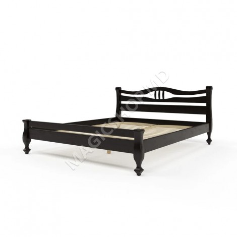 Pat din lemn natural MaxDiMob Krono 180x200 cm (alb; venge)