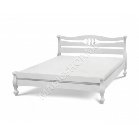 Pat din lemn natural MaxDiMob Krono 180x200 cm (alb; venge)