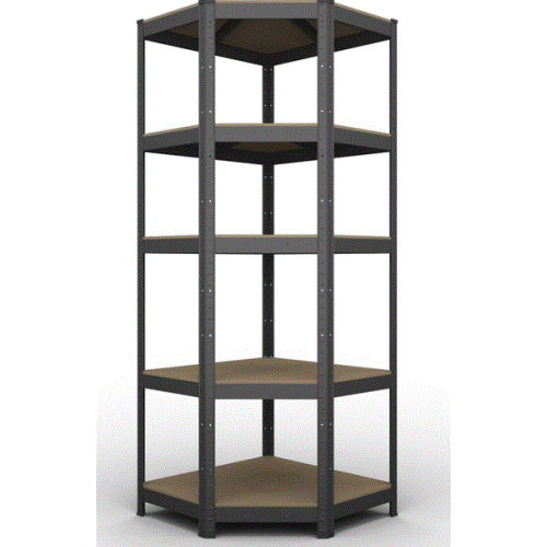 Raft metalic de depozitare Nex Budget 1800x900x400x705 mm, 5 rafturi MDF, colț, Antracit