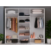 Dulap cu uși glisante 1xOglinda + 2xPAL, Alb 220x60x220 cm
