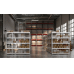 Raft metalic de depozitare Nex Titan 2160x1200x800 mm, 5 rafturi MDF, galvanizat