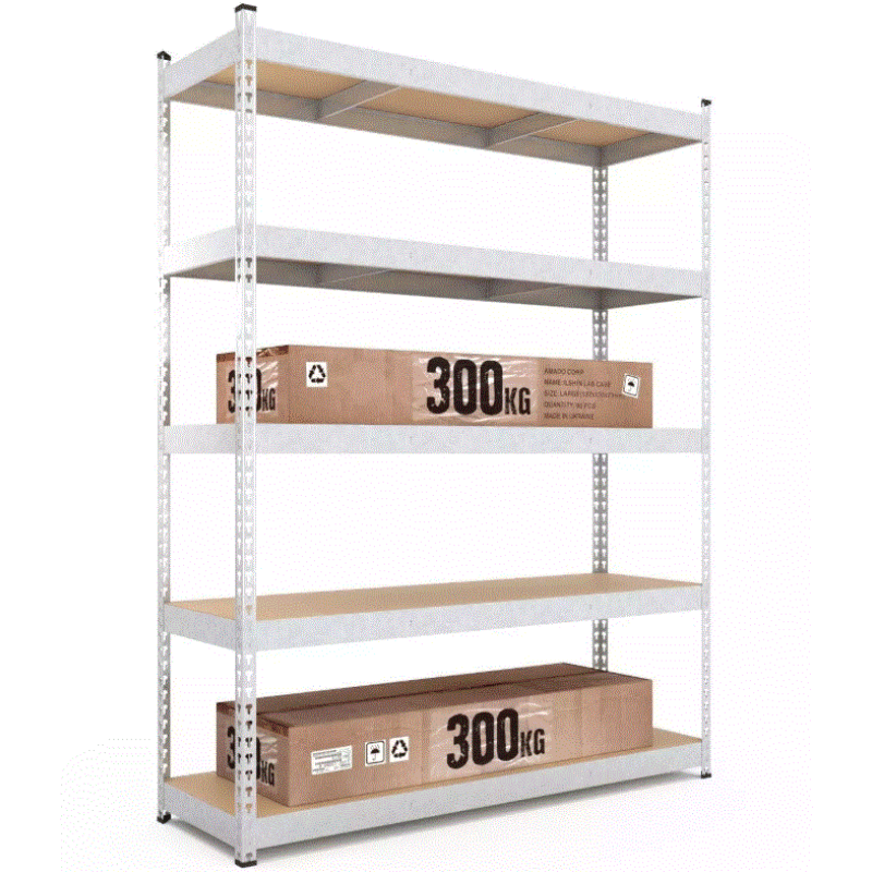 Raft metalic de depozitare Nex Titan 2160x1200x800 mm, 5 rafturi MDF, galvanizat