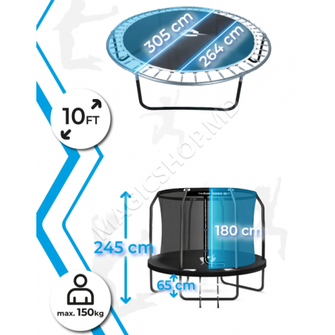Trambulina Thunder Outside Elite 10FT (305cm) Black