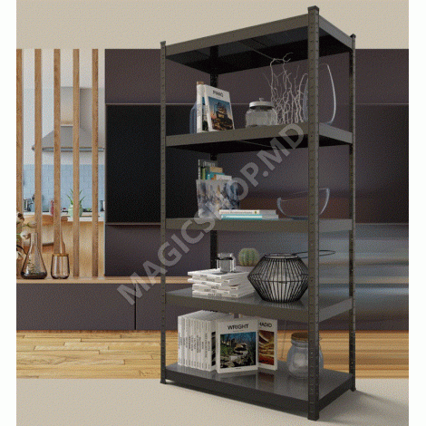  Raft metalic de depozitare Nex Budget 1800x900x400 mm, 5 rafturi metal, antracit