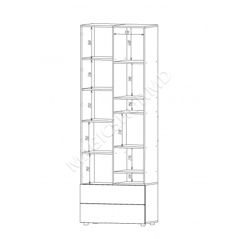 Шкаф с распашными дверями A001R 80x42x230 cм