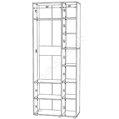 Dulap cu usi batante A003R 90x42x230 cm
