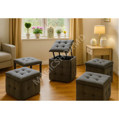 Комплект Белый раздвижной стол из МДФ + 6 стульев Karegold soft 10