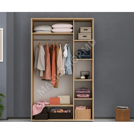 Dulap cu uși glisante Oglinda 180x60x240 cm alb, sonoma, wenge