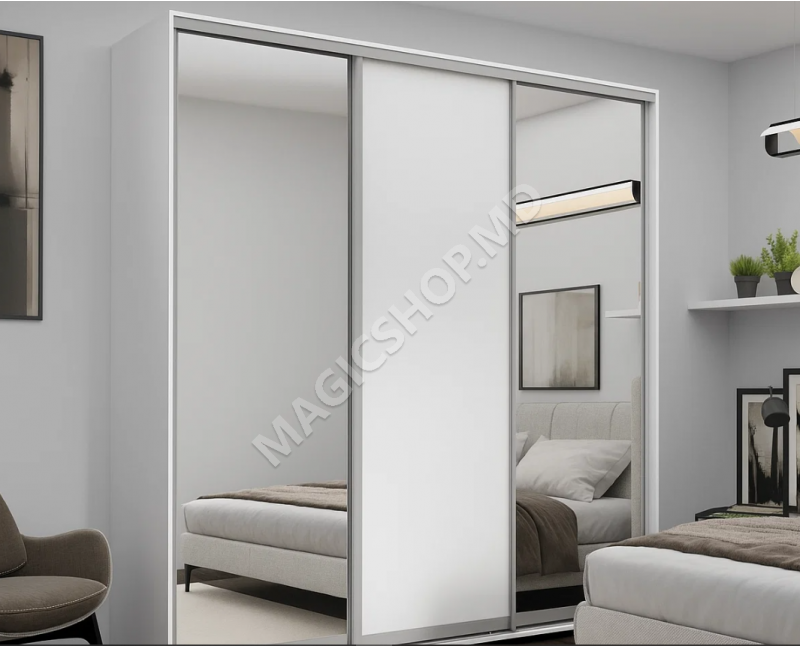 Dulap cu uși glisante Oglinda + PAL 240x60x240 cm 