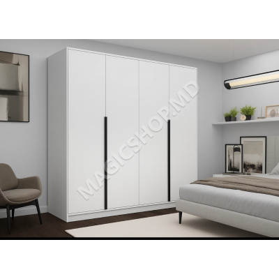 Dulap cu balamale Urban 240x52x220 cm, Alb