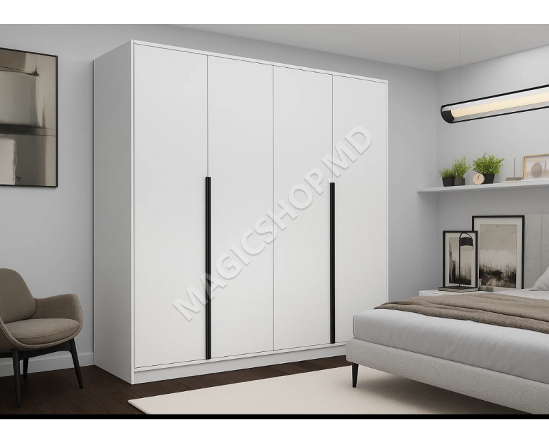 Dulap cu balamale Urban 240x52x220 cm, Alb