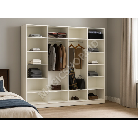 Dulap cu balamale Urban 240x52x220 cm, Alb