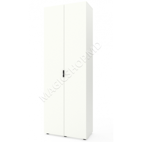 Dulap cu usi batante Nex Home A007, 80x42x230 cm, White Snow