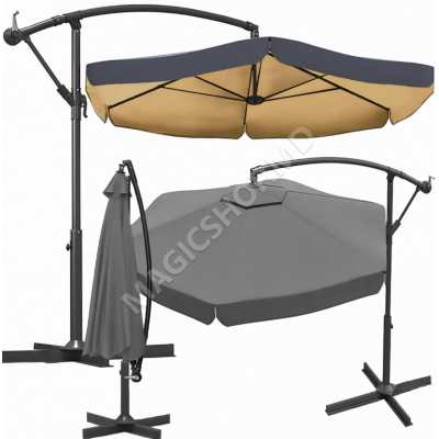 Umbrela de gradina XXL pe stalp, 350 cm, Antracit