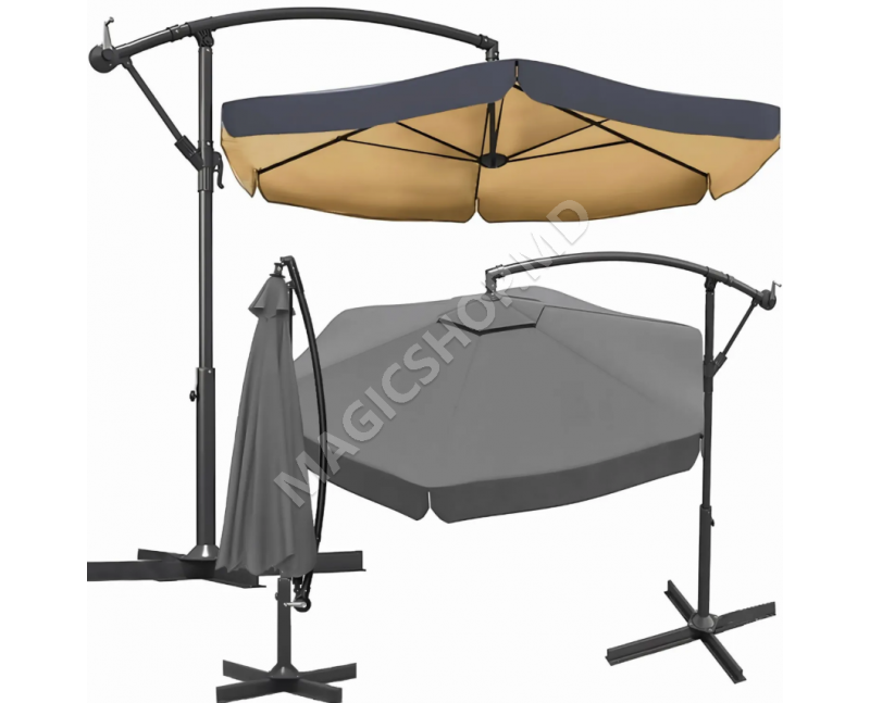 Umbrela de gradina XXL pe stalp, 350 cm, Antracit