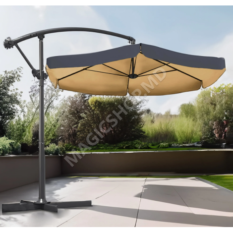 Umbrela de gradina XXL pe stalp, 350 cm, Antracit