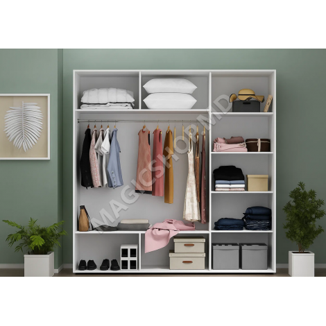 Dulap cu uși glisante Nex Home 220x60x240 cm alb, sonoma