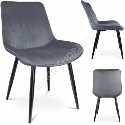 Scaun de bucatarie/living Jumi VIVA, catifea Gri