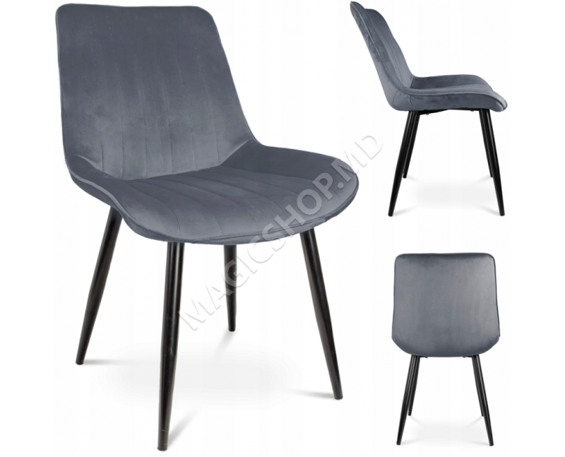 Scaun de bucatarie/living Jumi VIVA, catifea Gri