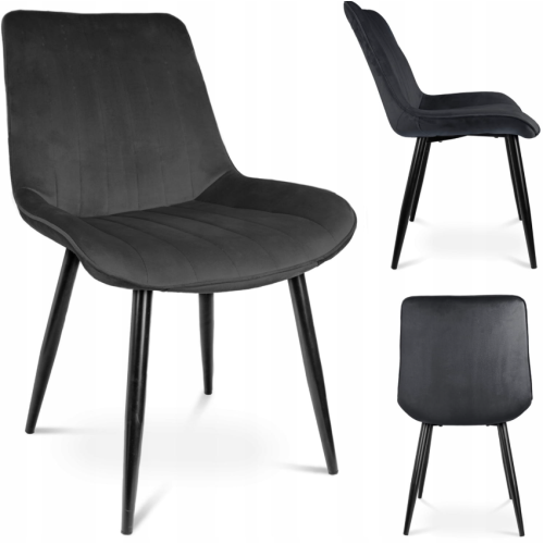 Scaun de bucatarie/living, Jumi VIVA, catifea Negru