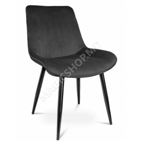Scaun de bucatarie/living, Jumi VIVA, catifea Negru