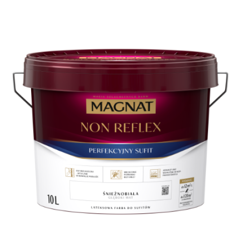 Vopsea ultralavabila pentru tavane, alba mata, 10 L, Non Reflex, Magnat