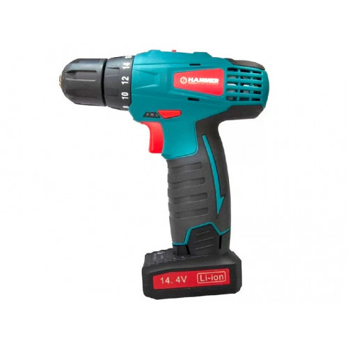 Masina de gaurit si insurubat cu acumulator Hammer. Li - Ion. 14.4 V. 2 x 1.5 Ah. 0-1300 rpm
