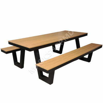 Комплект мебели для террасы: стол + 2 скамейки ZFOG2301