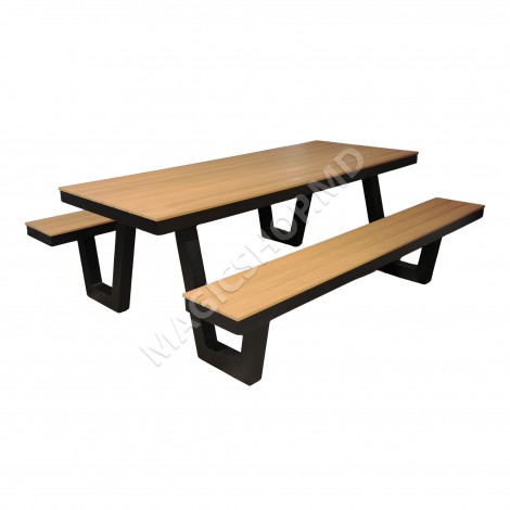 Комплект мебели для террасы: стол + 2 скамейки ZFOG2301