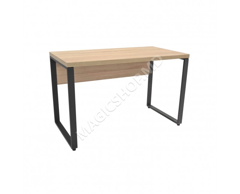 Офисный стол B-120 (120×60)~Sonoma, трюфель/чёрный