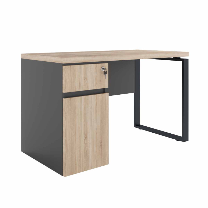 Masa Birou Box Incorporat 1200x600 Sonoma/Black
