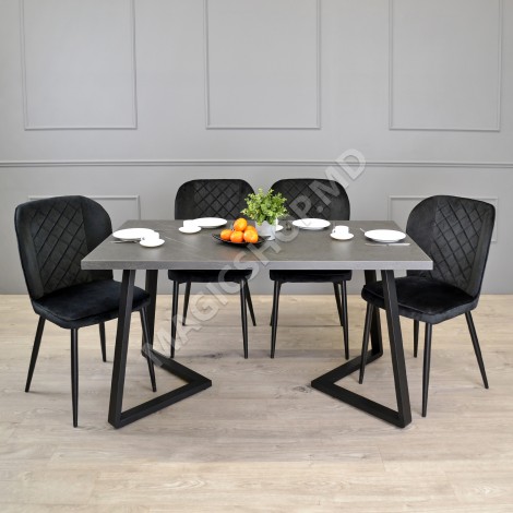 Стол FRIDA Sonoma + Black Legs 150×80