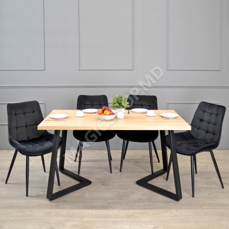 Стол FRIDA Sonoma + Black Legs 150×80