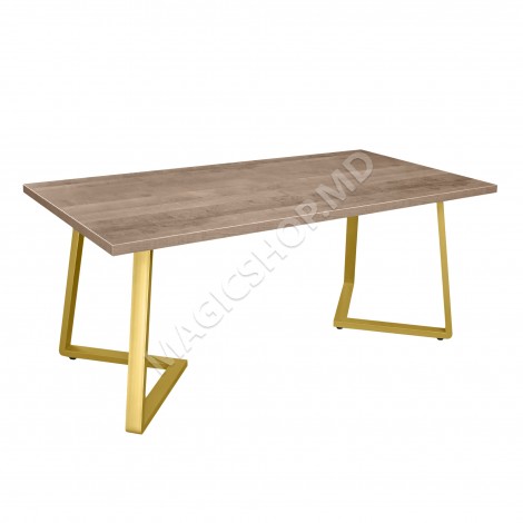 Masă FRIDA Marmură Neagră+Golden Legs 180×90