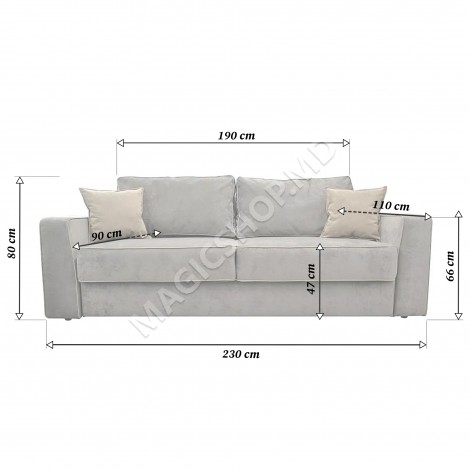 Canapea Extensibilă Tomson Grey