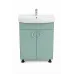 Mobilier baie Alpin cu 2 usi 65 cm, alb, bej, turcoaz
