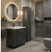 Mobilier baie cu lavoar Toledo negru și două sertare - 60  cm