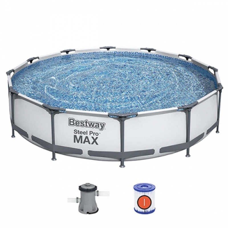 Piscină Bestway STEEL PRO MAX Round 366х76 cm, 6473 L, cadru metalic