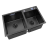 Chiuvetă Backer PVD Duo 750-41047 Nano Black / Titan Grey + Coș, Dozator de săpun, sifon