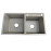 Chiuvetă Backer PVD Duo 750-41047 Nano Black / Titan Grey + Coș, Dozator de săpun, sifon