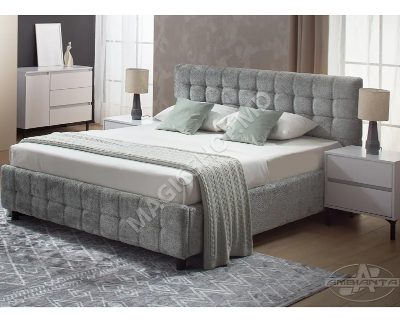Кровать Ambianta Rio 160x200 см, бежевый, серый, светло-зеленый, кирпичный
