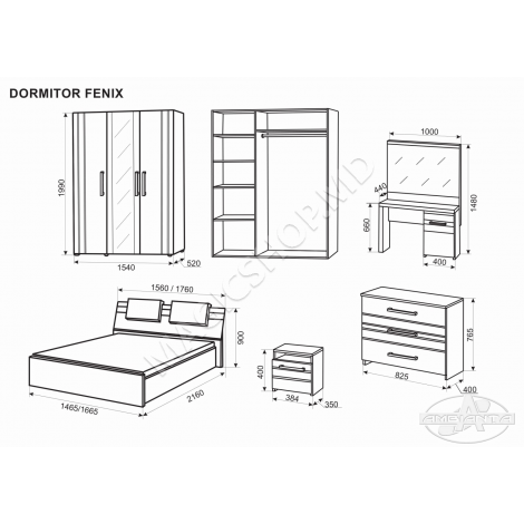 Кровать Ambianta Fenix 90x216x146,5 см  Венге